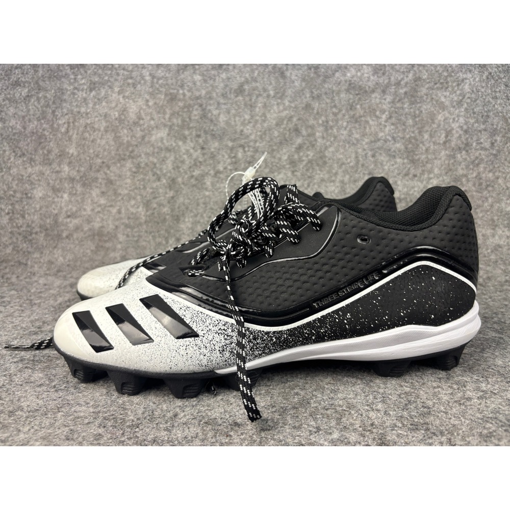 Adidas Icon 4 MD Baseball Cleats Mens 12 Black White G28289 Splatter Low Top